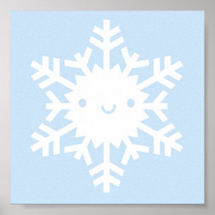Póster Kawaii Winter Snowflake