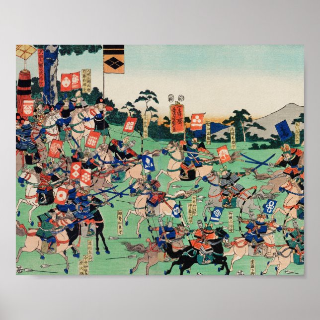 Póster Kawanakajima no Kassen por Utagawa Kuniyoshi (Frente)