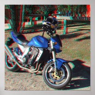 Póster Kawasaki Z1000 poster de Anaglyph 3D
