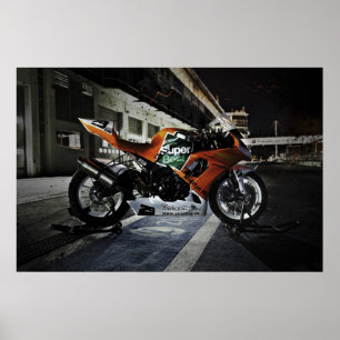Póster Kawasaki ZX-10R de las Carreras del SL