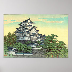 Póster Kawase Hasui Líneas de Transporte Pacífico Castill