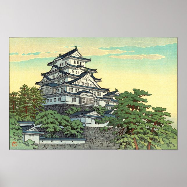 Póster Kawase Hasui Líneas de Transporte Pacífico Castill (Frente)
