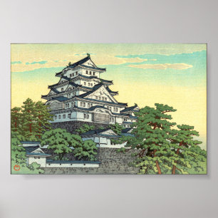 Póster Kawase Hasui Líneas de Transporte Pacífico Castill