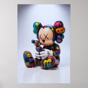 Póster Kaws Companion: Salpicadura de graffiti