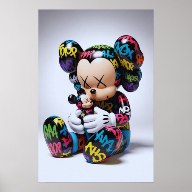 Póster Kaws Companion: Salpicadura de graffiti (Frente)