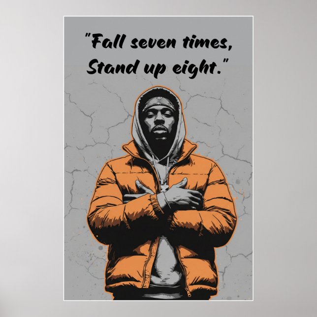 Póster Kay Flock Poster – Fall Seven Times Stand Up Eight (Frente)
