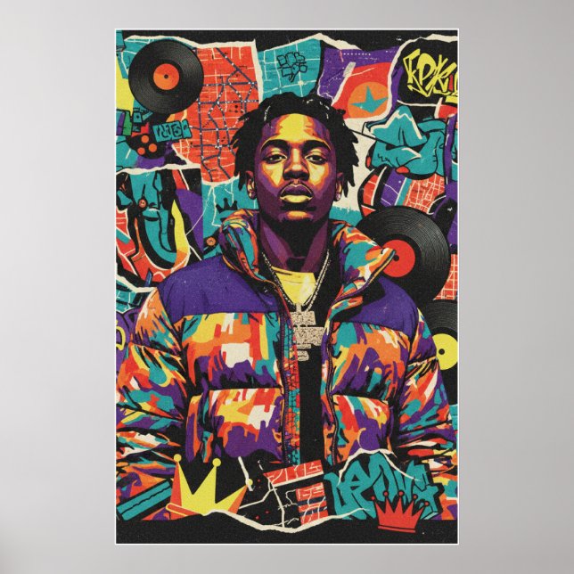 Póster Kay Flock Poster – Hip Hop Street Art Wall Decor (Frente)