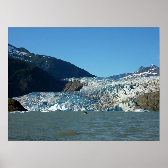 Póster Kayak en el Glaciar Mendenhall (Frente)