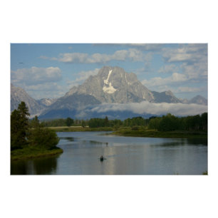 Póster Kayak en el parque nacional de Grand Teton