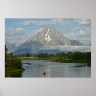 Póster Kayak en el parque nacional de Grand Teton