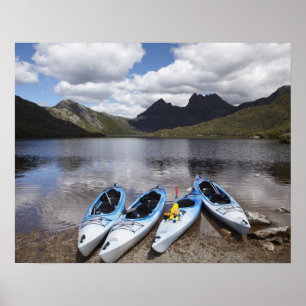 Póster Kayaks, Cradle Mountain y Dove Lake
