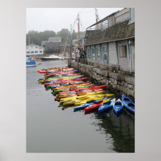 Póster Kayaks En Rockport