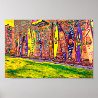 Póster Kayaks rotos