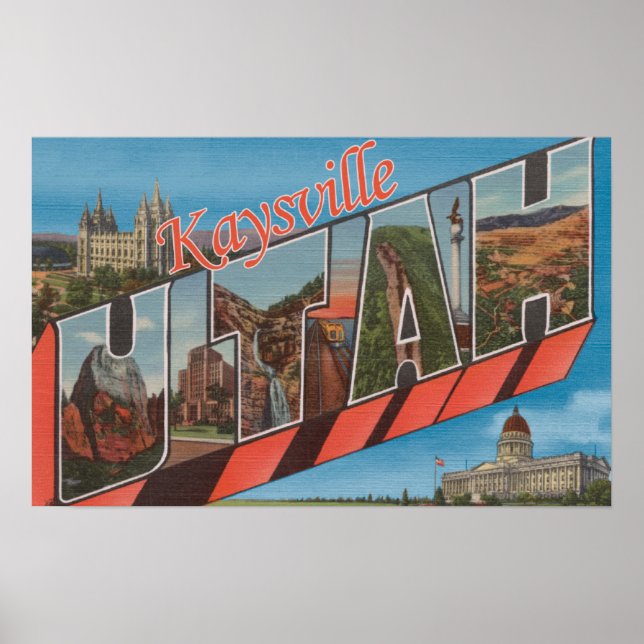 Póster Kaysville, Utah - Large Letter Scenes (Frente)