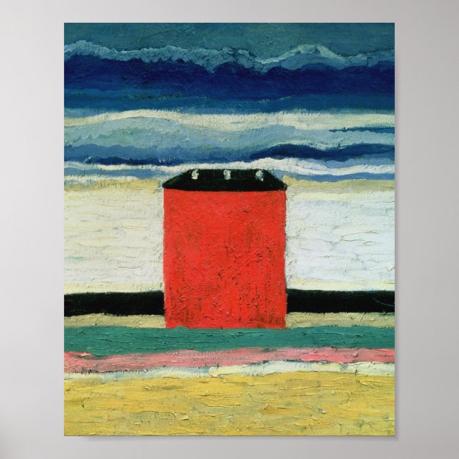 Póster Kazimir Malevich - Casa Roja (Frente)