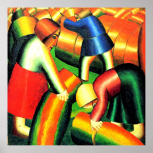 Póster Kazimir Malevich--Recogiendo la Cosecha,