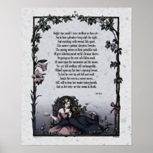 Póster Keats "Estrella brillante" de poesía victoriana A