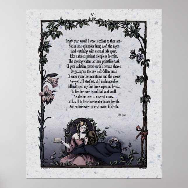 Póster Keats "Estrella brillante" de poesía victoriana Ar (Frente)