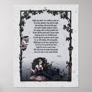 Póster Keats "Estrella brillante" de poesía victoriana Ar