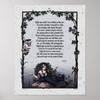 Póster Keats "Estrella brillante" de poesía victoriana Ar