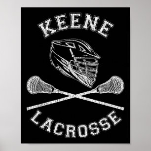Póster Keene Lacrosse Vintage Lax Retro con problemas