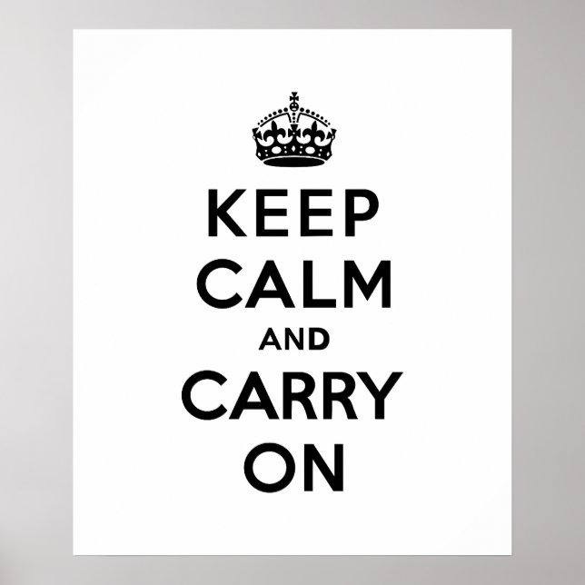 Póster Keep Calm and Carry On Black Text (Frente)
