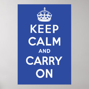 Póster Keep Calm and Carry On Poster - Dark Blue