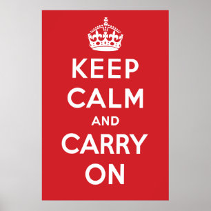 Póster Keep Calm and Carry On Poster - Red