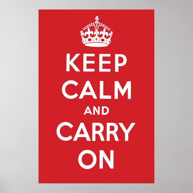 Póster Keep Calm and Carry On Poster - Red (Frente)
