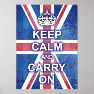 Póster Keep Calm and Carry On Union Jack