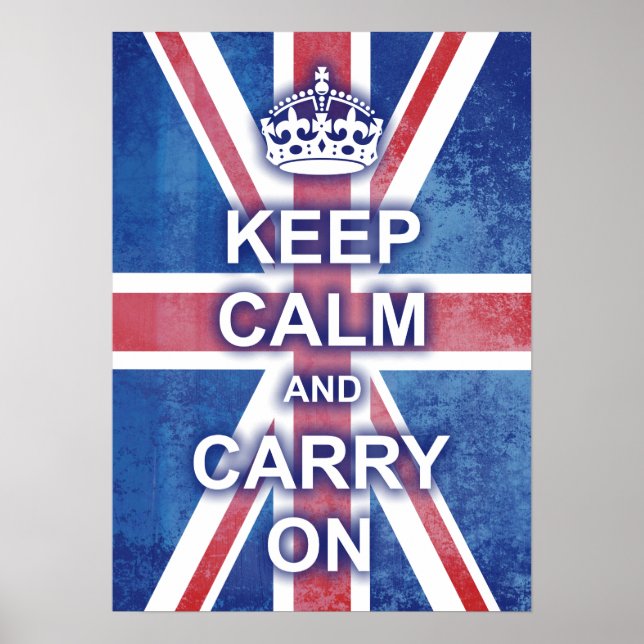 Póster Keep Calm and Carry On Union Jack (Frente)