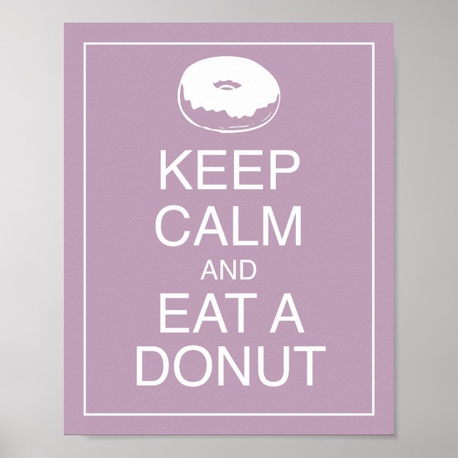 Póster Keep Calm and Eat a Donut Art Poster Print (Frente)