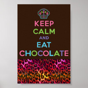 Póster Keep calm and eat chocolate