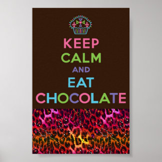 Póster Keep calm and eat chocolate
