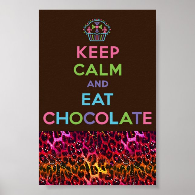 Póster Keep calm and eat chocolate (Frente)