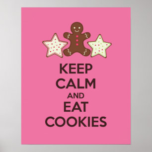 Póster Keep Calm and Eat Cookies Poster Print