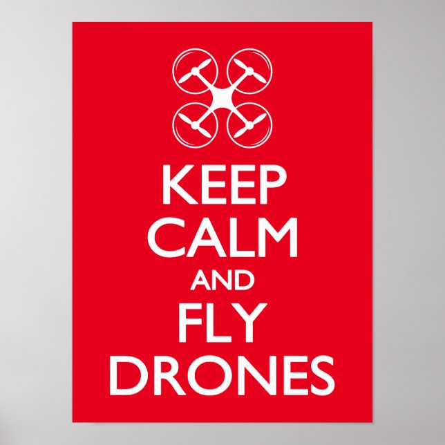 Póster Keep Calm and Fly Drones (Frente)