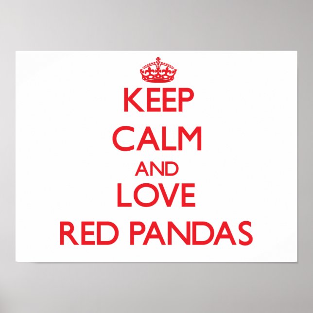 Póster Keep calm and love Red Pandas (Frente)