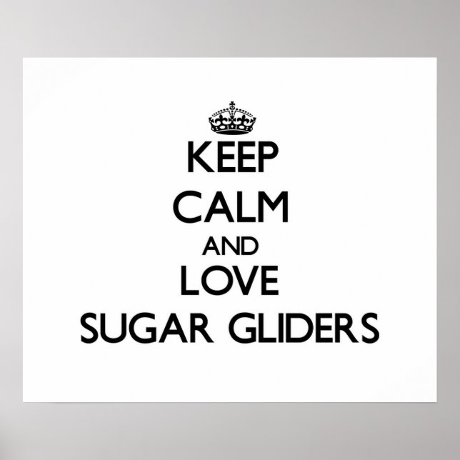 Póster Keep calm and Love Sugar Gliders (Frente)