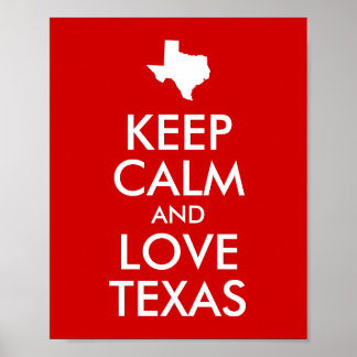 Póster Keep Calm and Love Texas