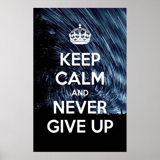 Póster Keep Calm and Never Give Up (Frente)