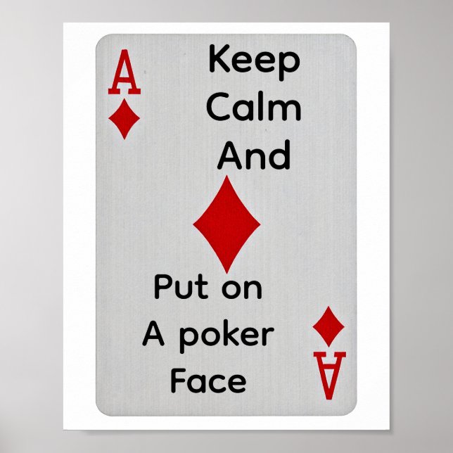 Póster Keep calm and put on a poker face (Frente)