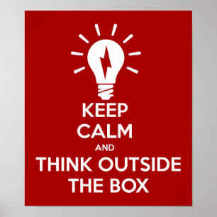 Póster Keep Calm And Think Outside The Box