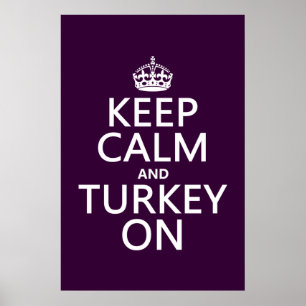 Póster Keep Calm and Turkey On (christmas)