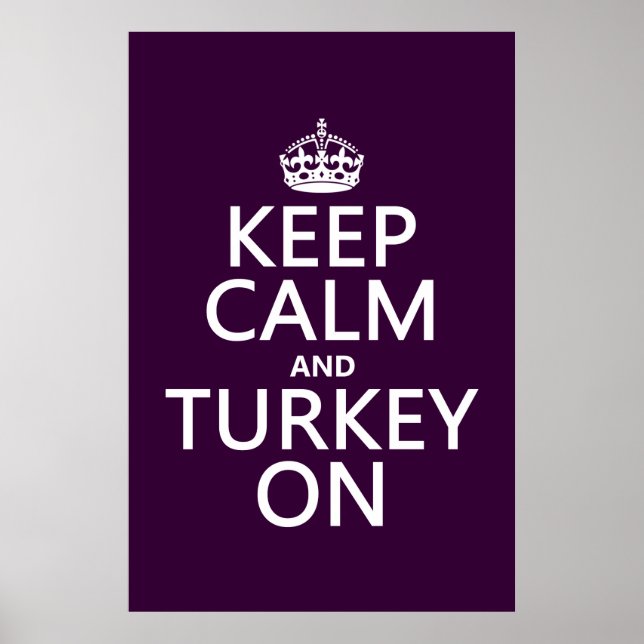 Póster Keep Calm and Turkey On (christmas) (Frente)