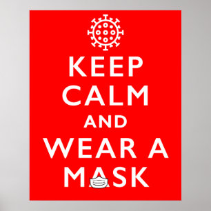 Póster Keep Calm and Wear a Mask - Coronavirus