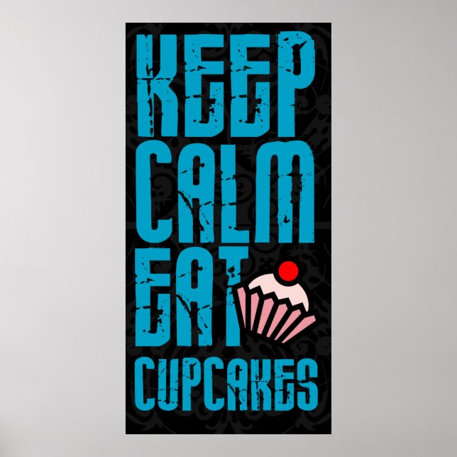 Póster Keep Calm. Eat Cupcakes Bakery Poster (Frente)