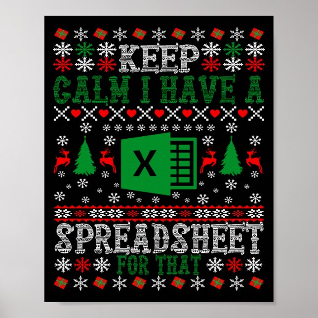 Póster Keep Calm I Have A Spreadsheet For That Christmas  (Frente)