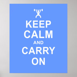 Póster Keep Calm Weight Lifting Fitness Motivation Poster