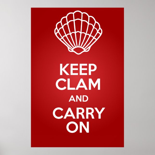 Póster Keep Clam and Carry On Large Parody Poster 150 DPI (Frente)